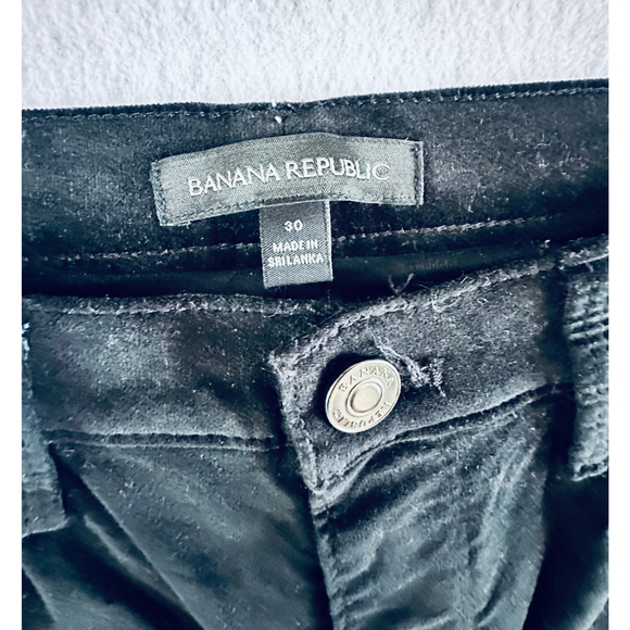 Banana Republic‎ Velvet Pants Slim Fit Black Casual Everyday Size 30 - Picture 1 of 9
